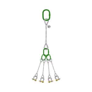FIVE LEG STEEL WIRE ROPE SLINGS WITH BOW-SHAPE SHACKLE BOLT PIN