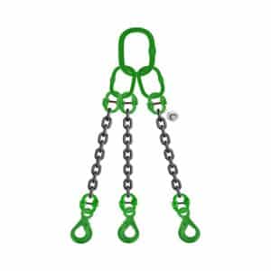 THREE LEG CHAIN SLING WITH EYE SELF LOCKING HOOK