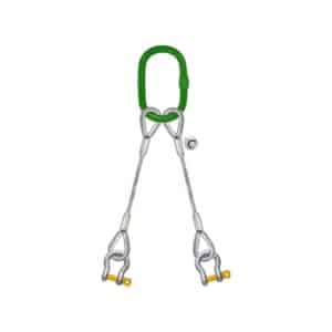 TWO LEG STEEL WIRE ROPE BRIDLE SLING WITH BOW-SHAPED SHACKLE SCREW PIN