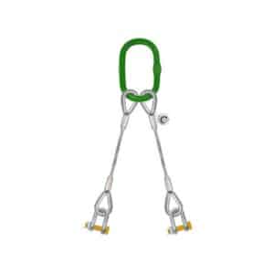 TWO LEG STEEL WIRE ROPE BRIDLE SLING WITH D-SHAPED SHACKLE BOLT TYPE
