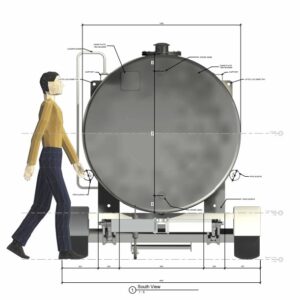 2500 Litre double steel walled Fuel Bowser with trolley Dwg-7